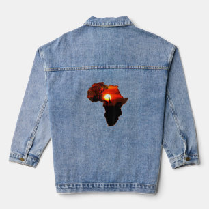 Africa T Shirt Map Of Africa Tee South African Sun Denim Jacket