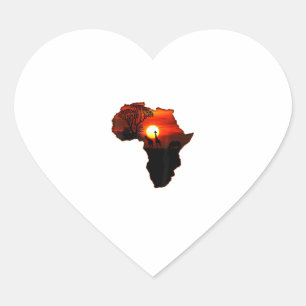 Africa T Shirt Map Of Africa Tee South African Sun Heart Sticker