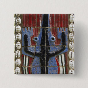 Africa, Togo, Kpalime. Artisan handicraft centre 15 Cm Square Badge