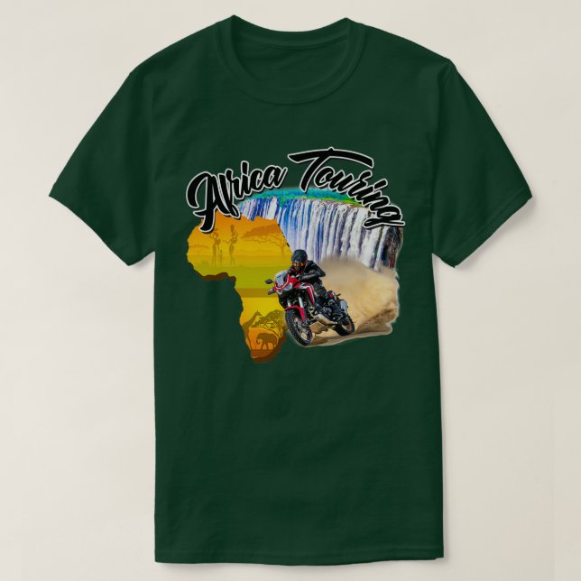 Africa Touring Twin Motorcycle Nature Offroad bike T-Shirt (Design Front)