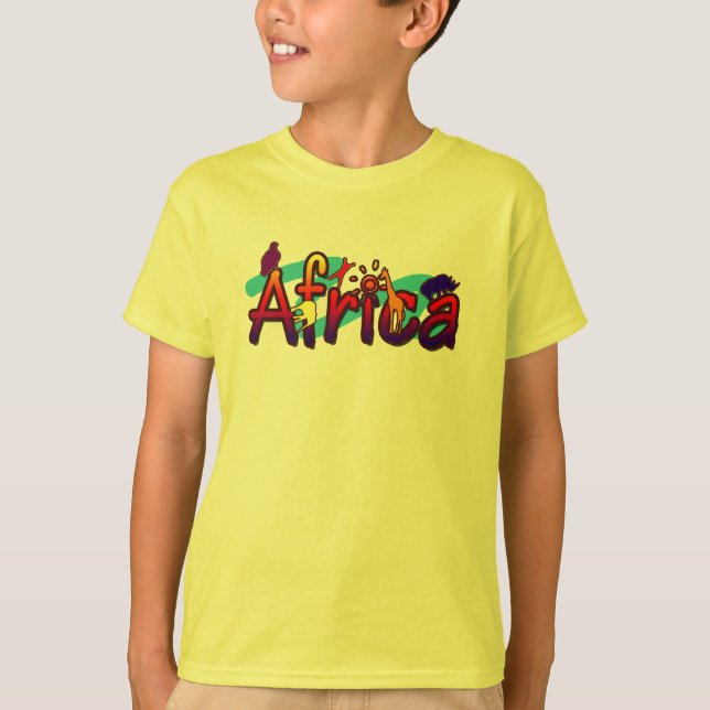 Africa trendy cool & fun wild graphic kids t-shirt (Front)