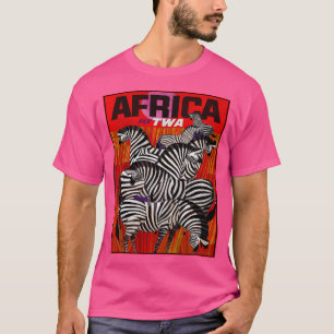 Africa Vintage Airline Travel Advertising Print T-Shirt