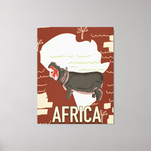 Africa vintage travel poster. canvas print