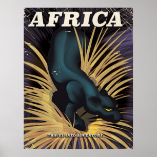 Africa vintage travel poster print
