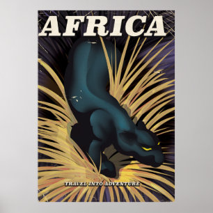 Africa vintage travel poster print
