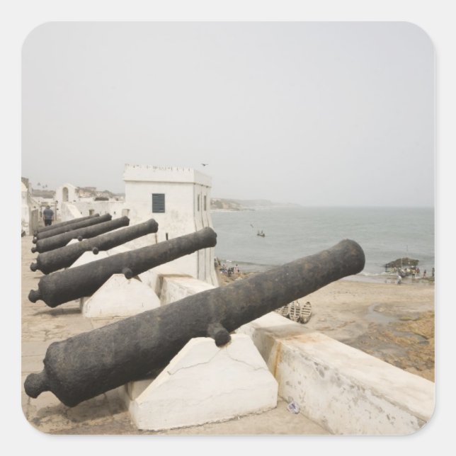 Africa, West Africa, Ghana, Elmina. Canons gaurd Square Sticker (Front)