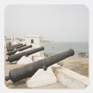Africa, West Africa, Ghana, Elmina. Canons gaurd Square Sticker