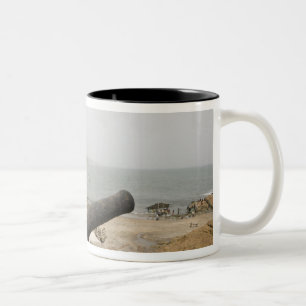 Africa, West Africa, Ghana, Elmina. Canons gaurd Two-Tone Coffee Mug