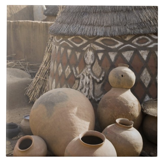 Africa, West Africa, Ghana, Sirigu. Handcrafted Tile (Front)