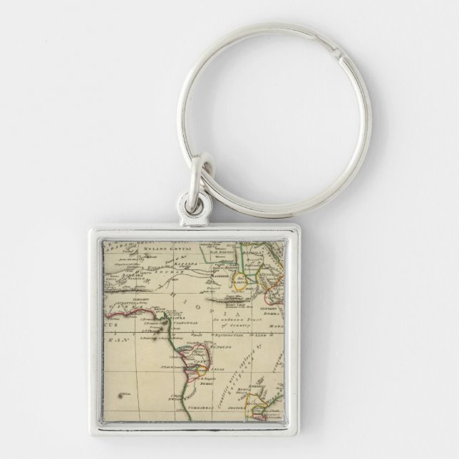 Africa with boundaries outlined key ring (Front)