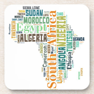 Africa Word Art Coaster