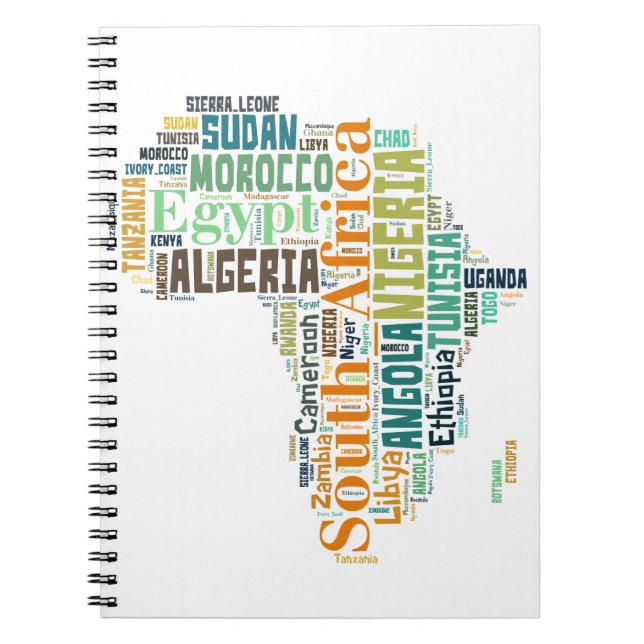 Africa Word Art Notebook (Front)