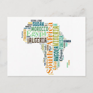 Africa Word Art Postcard