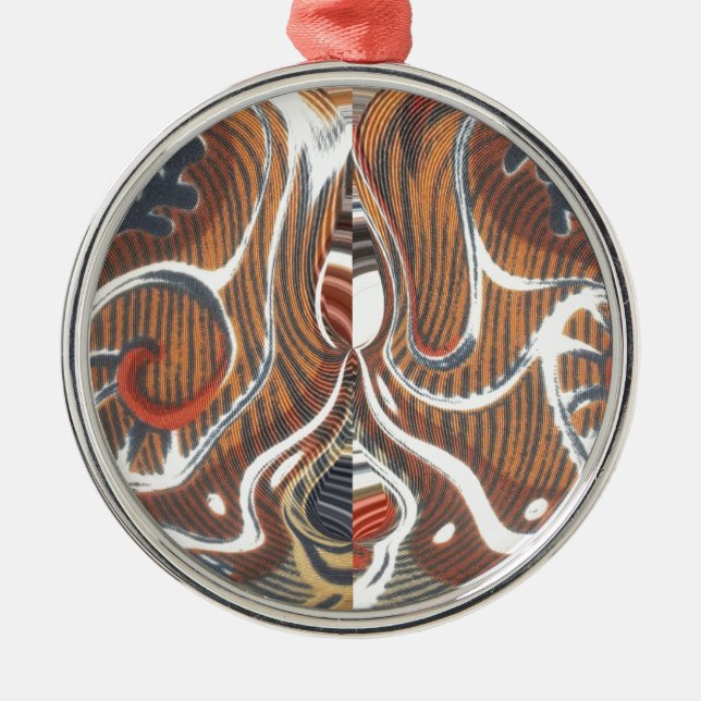 African Abstract Art Print Metal Tree Decoration (Front)