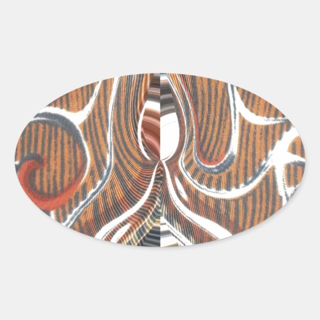 African Abstract Art Print Oval Sticker (Front)