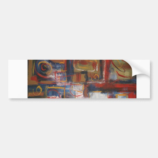 African Abstract Art - Squares & Circles Bumper Sticker (Front)