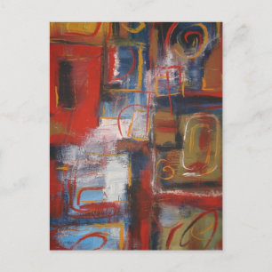 African Abstract Art - Squares & Circles Postcard