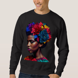 African Abstract Beautiful Black Woman Origami Que Sweatshirt