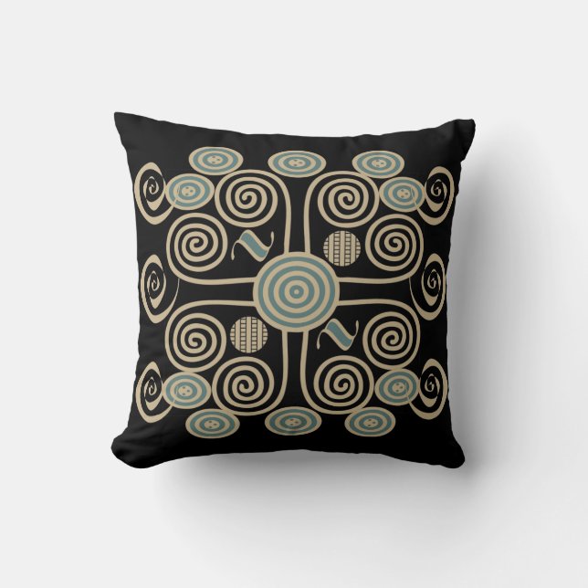 African abstract decorated geometric pattern cushion (Front)