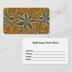 African Abstract Floral Batik Style Business Card
