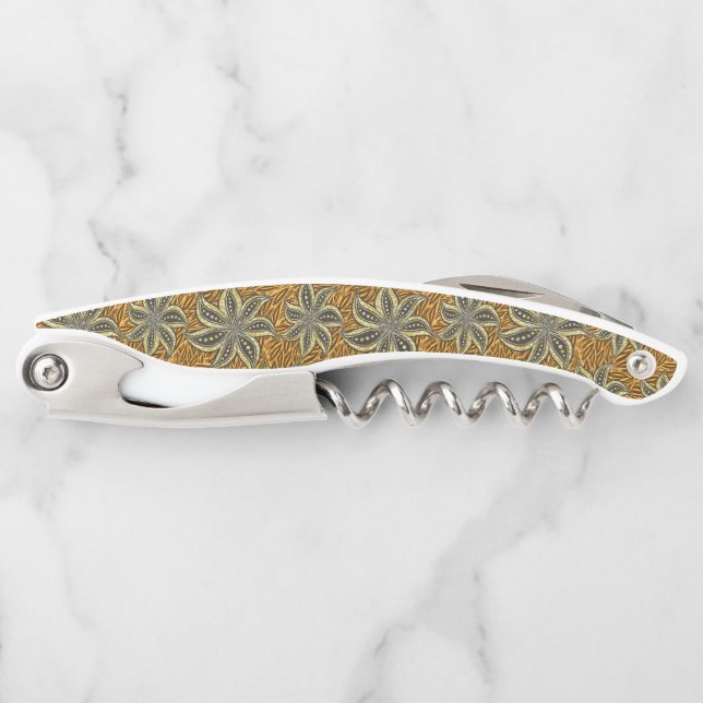 African Abstract Floral Batik Style Corkscrew (Front)