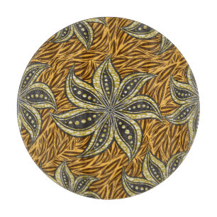 African Abstract Floral Batik Style Cutting Board