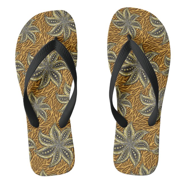African Abstract Floral Batik Style Jandals (Footbed)