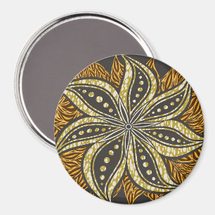 African Abstract Floral Batik Style Magnet