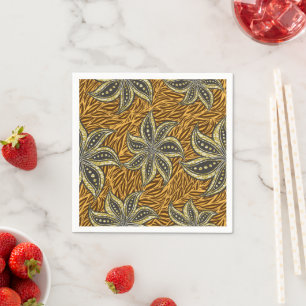African Abstract Floral Batik Style Napkin