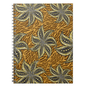 African Abstract Floral Batik Style Notebook