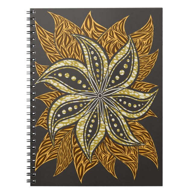 African Abstract Floral Batik Style Notebook (Front)