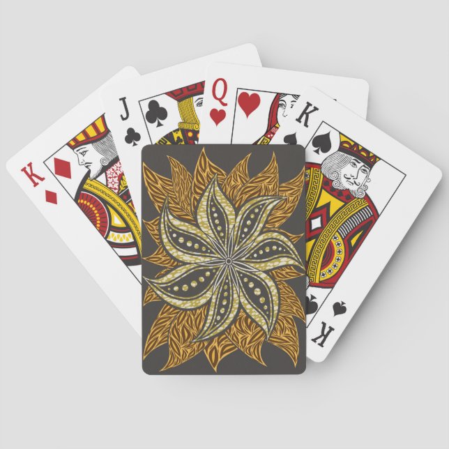 African Abstract Floral Batik Style Playing Cards (Back)