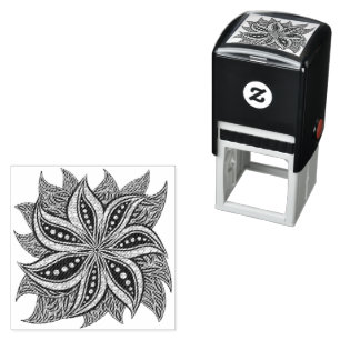 African Abstract Floral Batik Style Self-inking Stamp