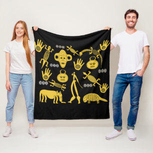 african abstract modern pattern fleece blanket