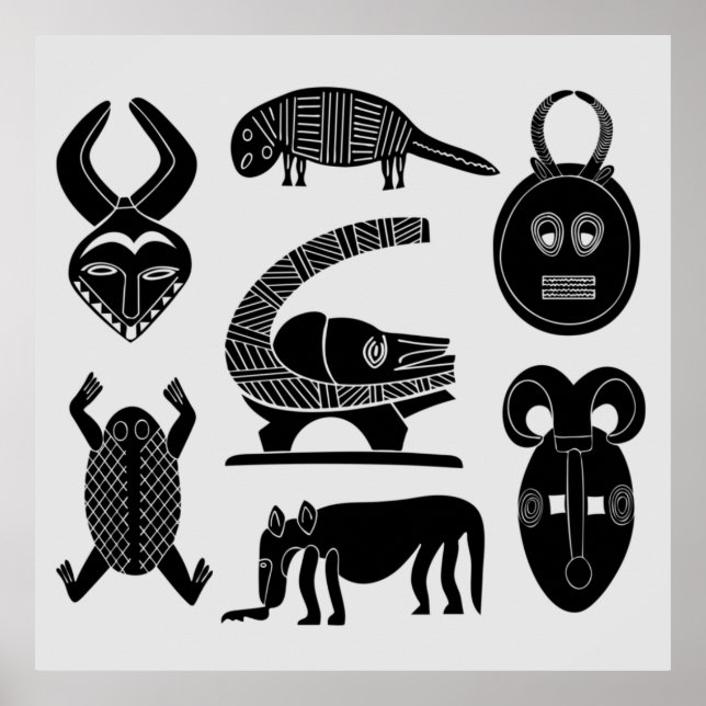 african abstract modern pattern poster (Front)