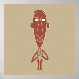 african abstract modern portrait afro art poster
