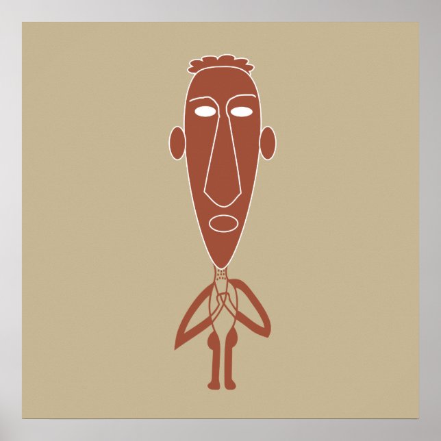 african abstract modern portrait afro art poster (Front)