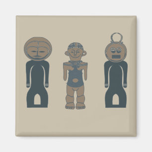 african abstract portrait design afro art magnet