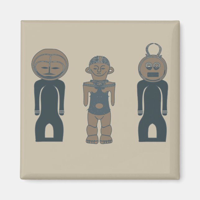 african abstract portrait design afro art magnet (Front)