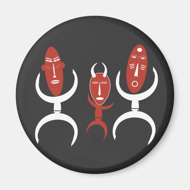 african abstract portrait magnet (Front)