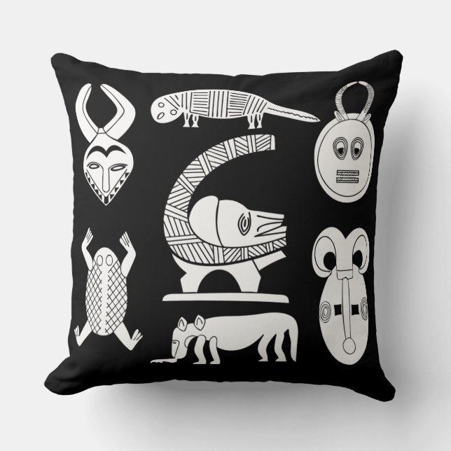 African abstract tribal art cushion (Front)