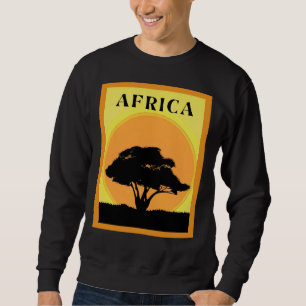 African Acacia Tree Against an Orange Sunset Sweatshirt