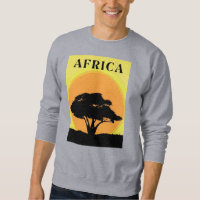 African Acacia Tree Against an Orange Sunset