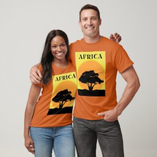 African Acacia Tree Against an Orange Sunset T-Shirt