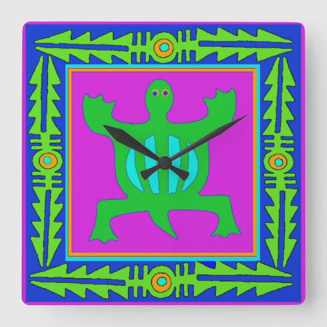 African Adinkra Denkyem Wall Clock - Adaptability (Front)