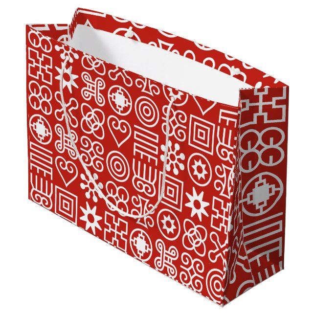 African Adinkra Large Gift Bag (Back Angled)