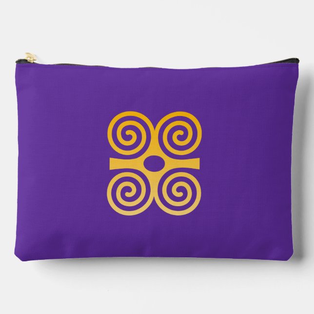 African Adinkra (Strength & Humility) Accessory Pouch (Front)