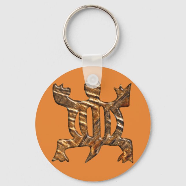 African Adinkra symbol of adaptability.DENKYEM Key Ring (Front)