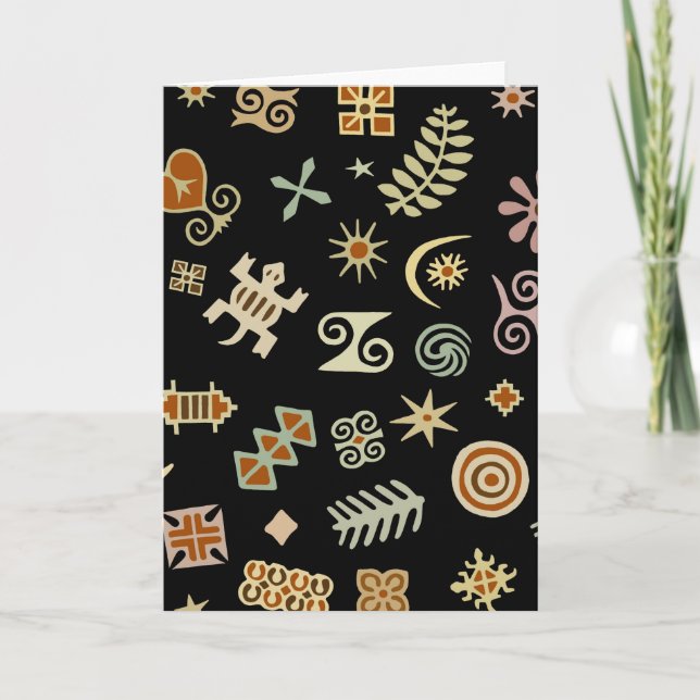 African Adinkra Symbols Card (Front)