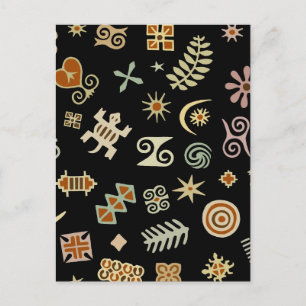 African Adinkra Symbols Postcard
